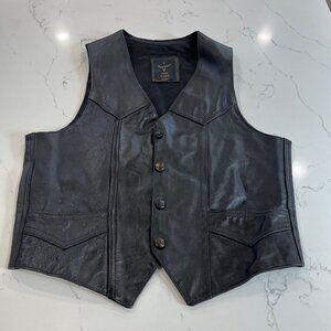 Vintage Leather vest made in Mexico Biker Style Size Large